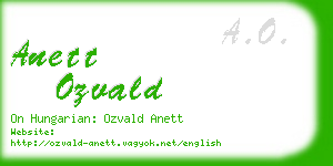 anett ozvald business card